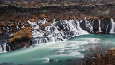 Hraunfossar IJsland lavawatervallen - Reislegende.nl