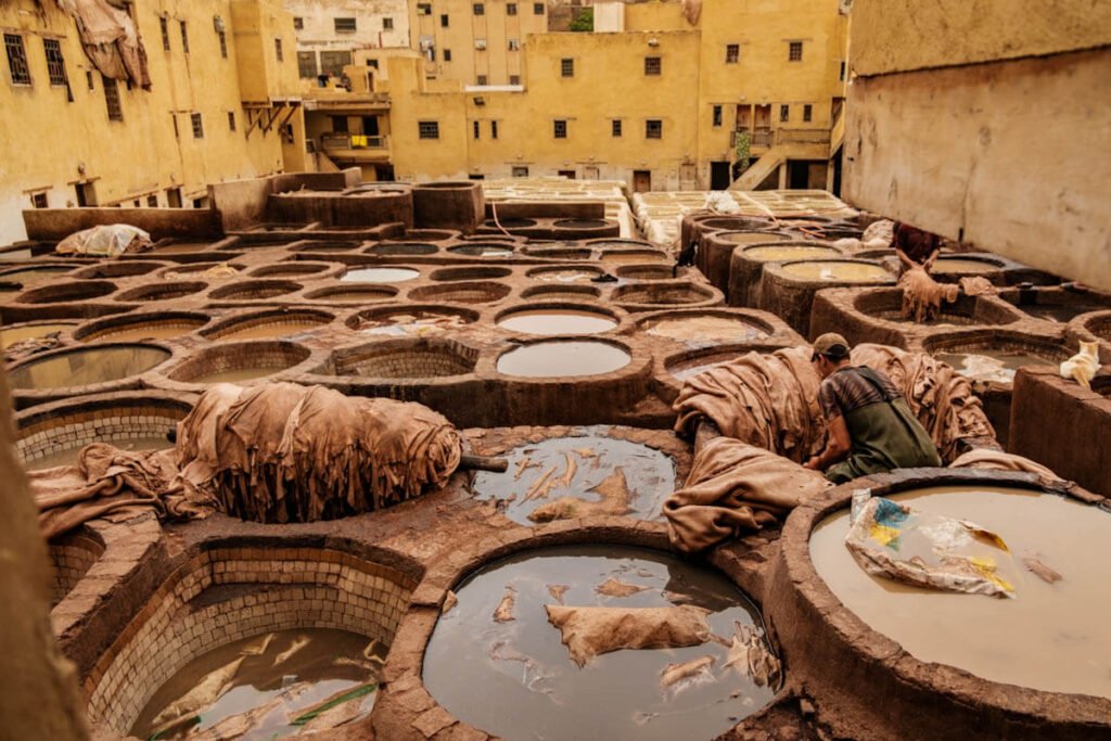 Leerlooierij Fez Chouara Tannery Marokko Reislegende