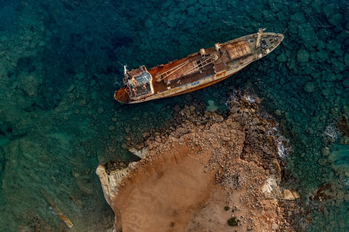 Edro III scheepswrak Cyprus drone