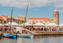 Frankrijk Collioure haven en Eglise Notre Dame des Anges Reislegende