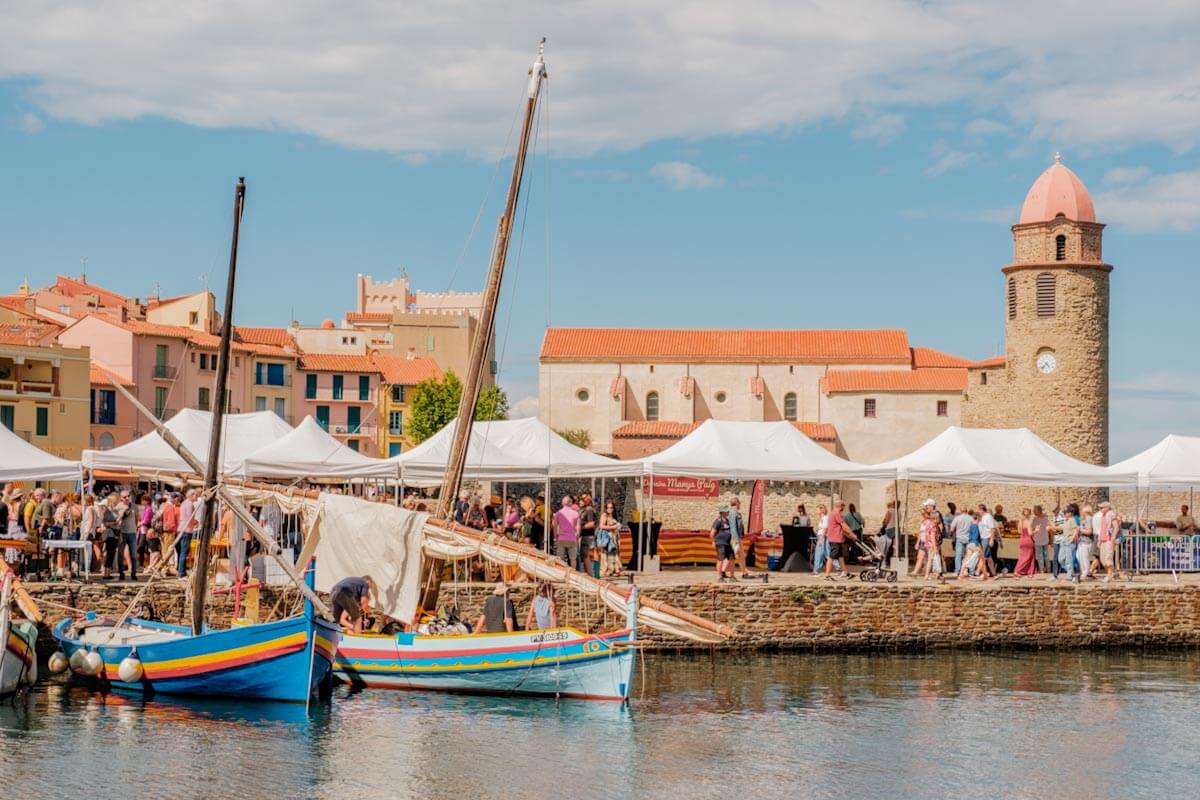 Frankrijk Collioure haven en Eglise Notre Dame des Anges Reislegende