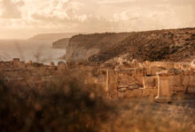 Kourion opgravingen Cyprus uitzicht op kustlijn