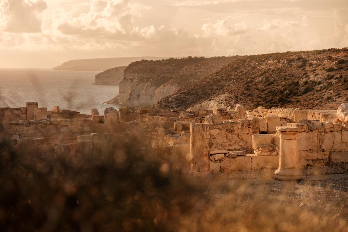 Kourion opgravingen Cyprus uitzicht op kustlijn